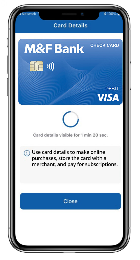 Digital cards with the M&F Bank Mobile App Digital cards with the M&F Bank Mobile App